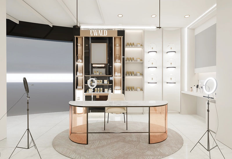 90平米鄭州化妝品店直播間設(shè)計(jì)效果圖